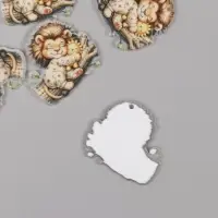 Декор для творчества акрил "Львёнок в пижамке сладко спит на брёвнышке" 3х3х0,2 см