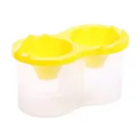 Стакан - непроливайка для рисования двойной Calligrata, 150 мл &times;2, с держателем для кистей, жёлтый