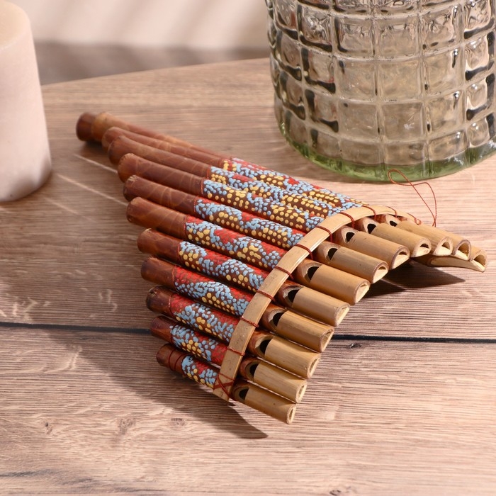 Сувенирный музыкальный инструмент "Флейта Пана" 28х19,5х6,5 см МИКС