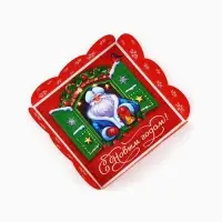 Коробка для кондитерских изделий с пластиковой крышкой &laquo;Счастья в Новом году&raquo;, 10.5 х 10.5 х 3 см