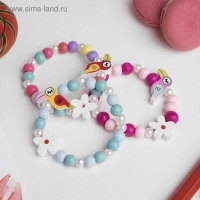 Браслет детский &laquo;Выбражулька&raquo; тукан с цветочком, цвет МИКС