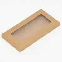 Коробка под плитку шоколада, крафт, с окном, 18&times;9&times;1.4 см