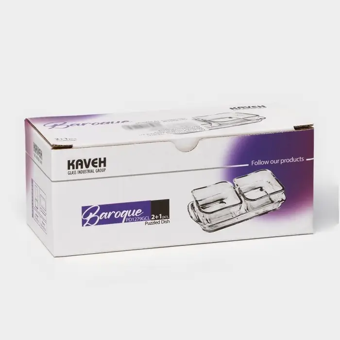 Менажница стеклянная составная BAROQUE, 15&times;7,5 см, 2+1