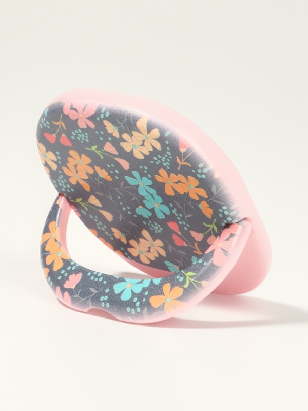 Зеркало карманное &laquo;Узор&raquo;, с подставкой, 8 &times; 8 см, цвет чёрный