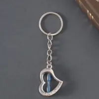 Брелок металл "Песочные часики в сердце" 3х2,5 см