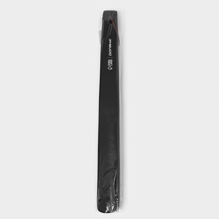 Ложка для обуви Доляна, с петелькой, деревянная, 38&times;3,5 см, цвет чёрный