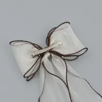 Бант для волос на заколке шоколадный, Коты аристократы