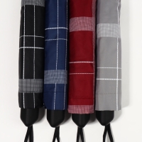 Зонт механический &laquo;Клетка&raquo;, эпонж, 4 сложения, 10 спиц, R = 54/60 см, D = 120 см, цвет МИКС