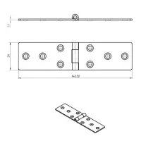 Петля карточная, 140 х 34 мм, покрытие цинк