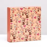 Коробка под 8 конфет + шоколад, с окном, &laquo;Лисички&raquo; 17.7&times;17.85&times;3.85 см