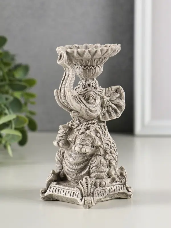 Подсвечник "Слон" высота 12 см, под камень