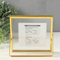 Фоторамка металл на 1 фото 15х15 см "Лофт" золото гальваника 1,2х15,5х15,5 см