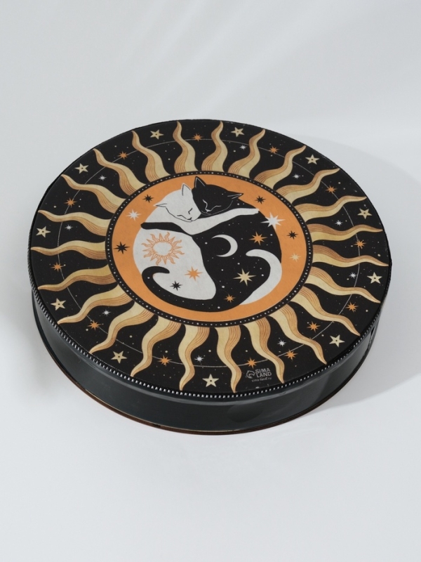 Шаманский бубен "Коты Таро" с колотушкой 5х25х25 см