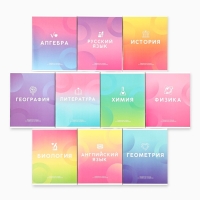 Набор тетрадей 48 листов, 10 предметов, внутренний блок №1 &laquo;Градиент&raquo; ТВИН лак, уф лак