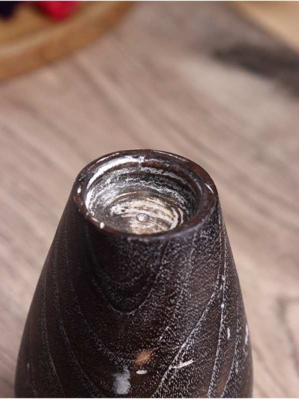 Подсвечник из дерева Джати, d 4 см, 8х8х15 см, цв. темно-коричневый