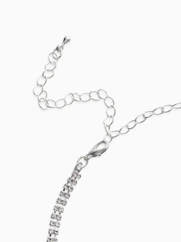 Набор 2 предмета: серьги, колье со стразами &laquo;Лёд&raquo;. d=13.5 см, белый в серебре