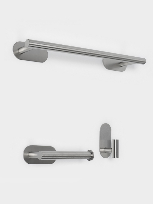 Набор для ванной комнаты, 3 предмета, цвет хром