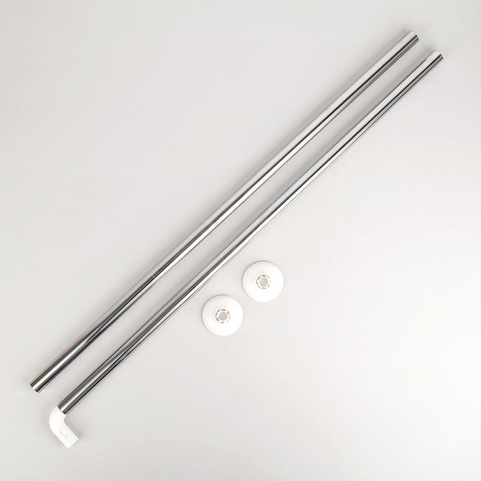 Карниз для ванной комнаты г-образный, 80&times;80 см, нержавеющая сталь