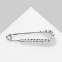 Булавка &laquo;Классика&raquo; россыпь, 4,5 см, цвет белый в серебре