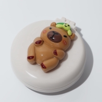 Расчёска массажная &laquo;Капибара&raquo;, складная, с зеркалом, d=6.5 см, белая