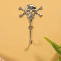 Крючок настенный "Весёлый Роджер" 23х14х5 см, алюминий, цв. серебро