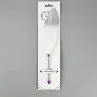 Перо белое с серебром (наконечник ручка), дл.25 см