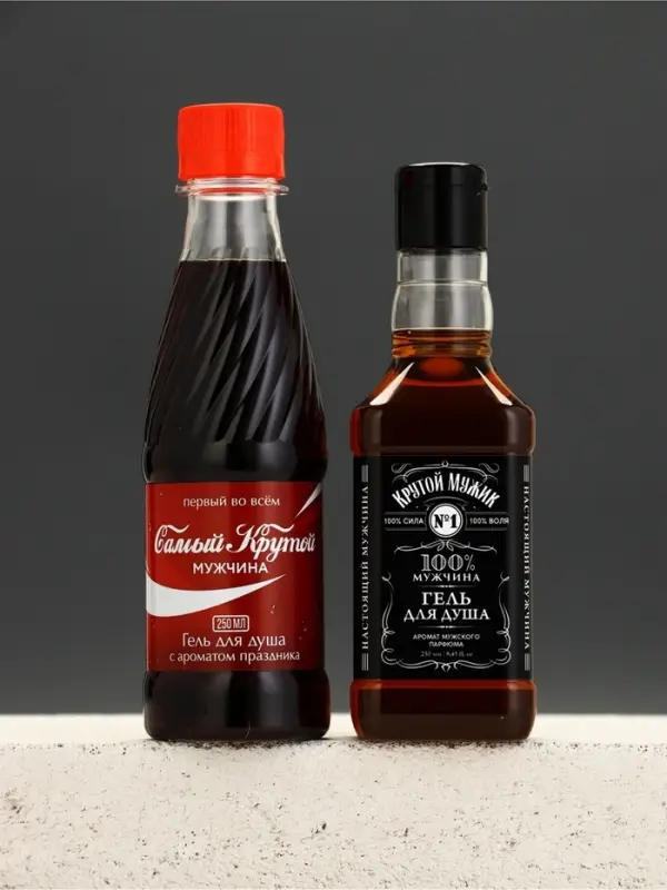 Набор "Живи на полную", гель для душа виски, гель для душа кола, мыло для рук и кружка