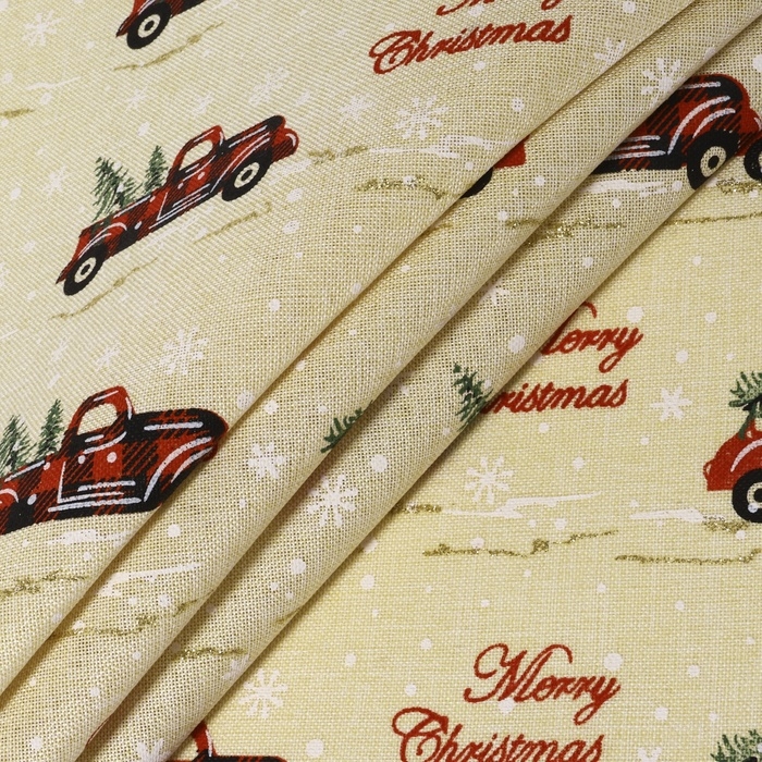 Новый год! Лоскут &laquo;Машинка с ёлками&raquo;, 48 &times; 48 см