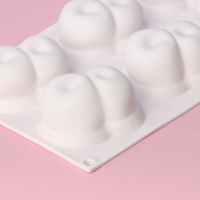 Форма для муссовых десертов и выпечки Доляна &laquo;Вишенки&raquo;, 29,8&times;17,2&times;4,2 см, 6 ячеек (8&times;5 см), цвет белый