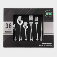 Столовые приборы из нержавеющей стали &laquo;Стандарт&raquo;, картонная коробка, толщина 2 мм, 36 предметов, цвет серебряный