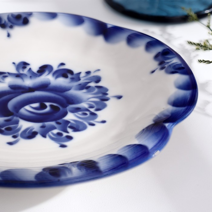 Блюдце &laquo;Пирожковница&raquo;, D=16 см, гжель