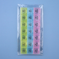 Таблетница - органайзер &laquo;Неделька&raquo;, утро/день/вечер, 21,5 &times; 9 &times; 2 см, 21 секция, в коробке, разноцветная