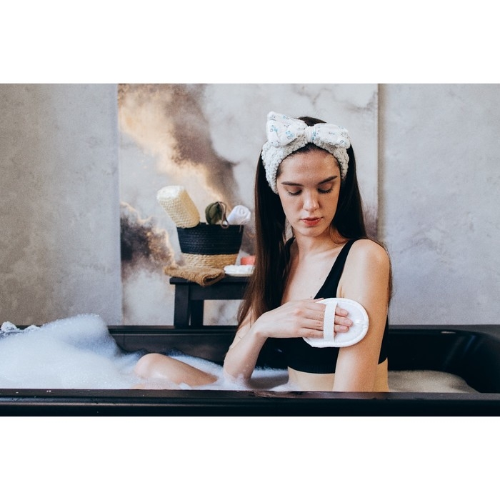 Мочалка для тела детская натуральная Доляна, с резинкой, 11,5&times;8 см, цвет МИКС