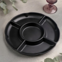 Менажница &laquo;Чёрный Восток&raquo;, 25&times;25&times;2,5 см, диаметр центрального отсека 11 см, цвет чёрный