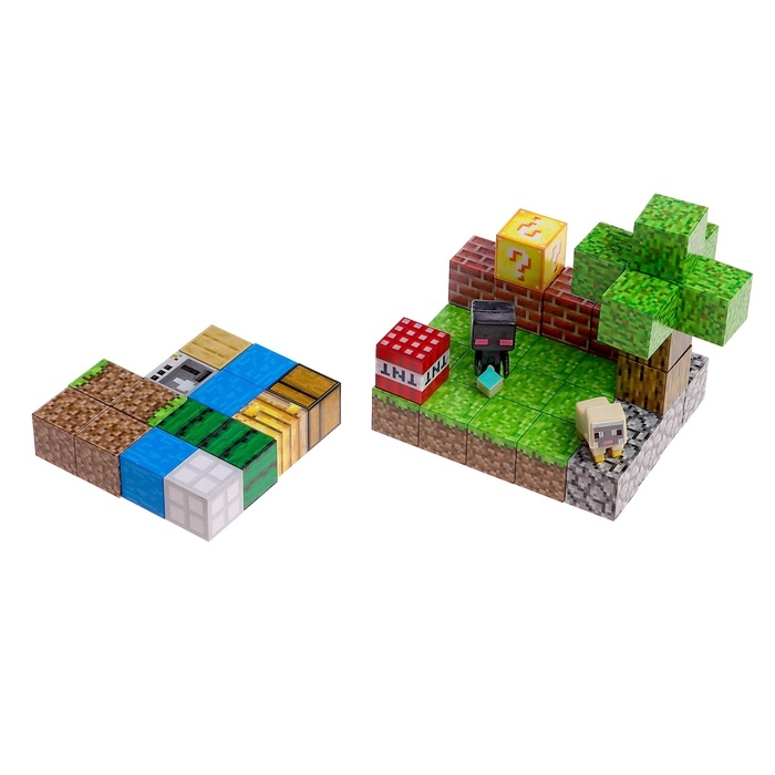 Конструктор UNICON &laquo;Магнитные кубики. Мой мир&raquo;, 2 фигурки, 48 деталей