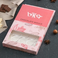 Форма для шоколада KONFINETTA &laquo;Симпл-димпл&raquo;, 27,5&times;17,5&times;2,5 см, 3 ячейки 15,3&times;7,5&times;0,8 см, цвет прозрачный