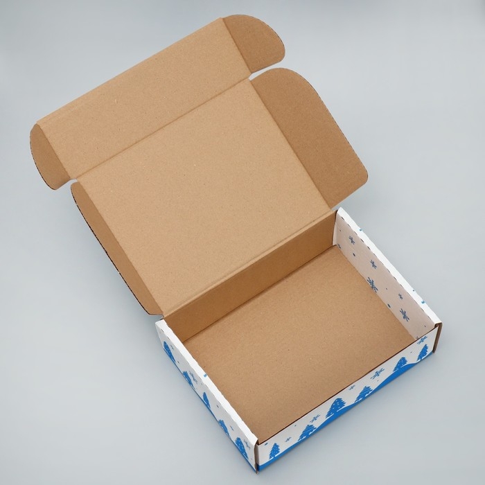 Коробка новогодняя складная &laquo;Снежный город&raquo;, белый, 27 х 21 х 9 см, Новый год