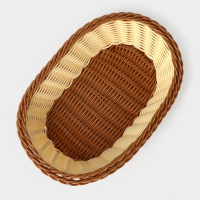 Корзинка для подачи овальная Доляна &laquo;Молочный шоколад&raquo;, 25&times;17 см, цвет молочный