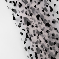 Сетка с флоком &laquo;Сердечки&raquo;, 150 см, 1 &plusmn; 0,2 м, цвет бежевый