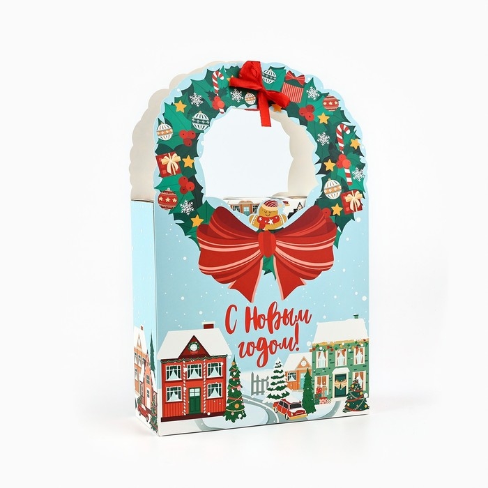 Коробка новогодняя складная &laquo;Новогодний город&raquo; 18.4 х 30.4 х 7.3 см, Новый год