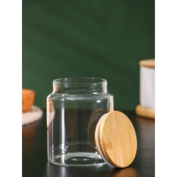 Банка стеклянная для хранения сыпучих продуктов BellaTenero &laquo;Эко&raquo;, 650 мл, 10&times;12,5 см, с бамбуковой крышкой