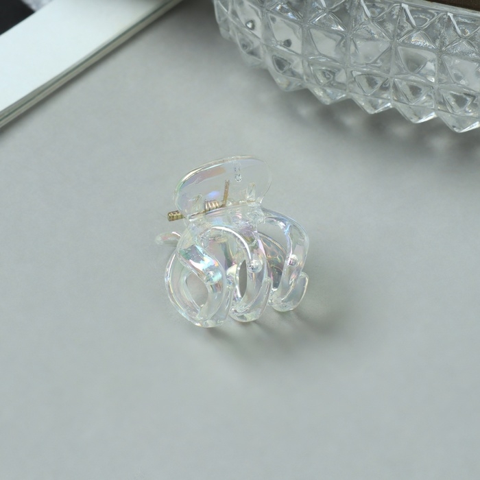 Краб для волос "Аванти" (набор 6 шт) зубчики, 2 см, прозрачный