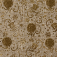 Новый год! Лоскут &laquo;Игрушки новогодние&raquo;, 48 &times; 48 см, цвет золотой