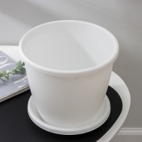 Горшок для цветов с поддоном &laquo;Афина&raquo;, 5,5 л, пластиковый, цвет белый