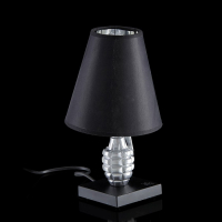 Лампа настольная "Граната" УЦЕНКА черно-серебристая, 30 &times; 22 &times; 22 см
