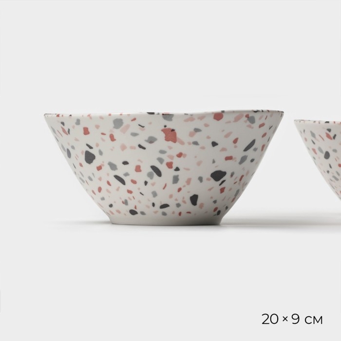 Набор салатников фарфоровых Magistro Terazzo, 1,4 л, 20&times;9 см, 2 шт