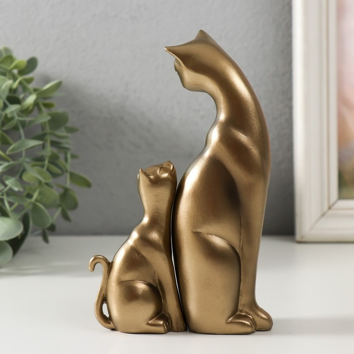 Полистоун набор кошка с котёнком 15,5 см 9,3 см (набор 2 шт)