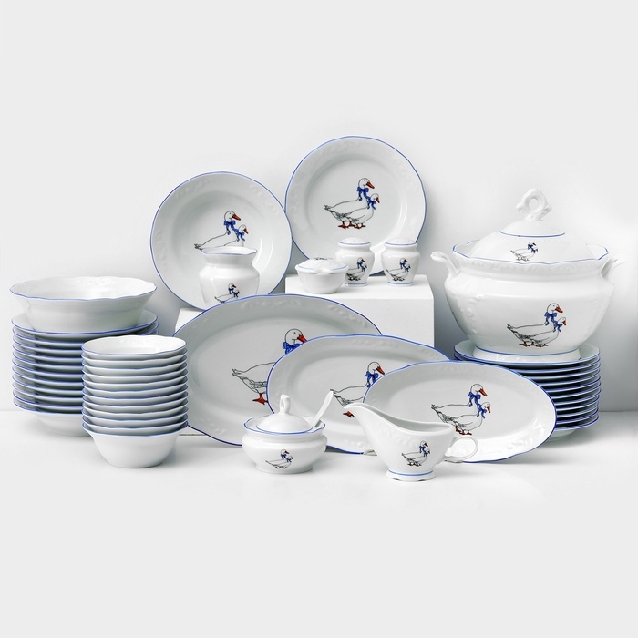 Сервиз фарфоровый столовый &laquo;Гуси&raquo;, 48 предметов