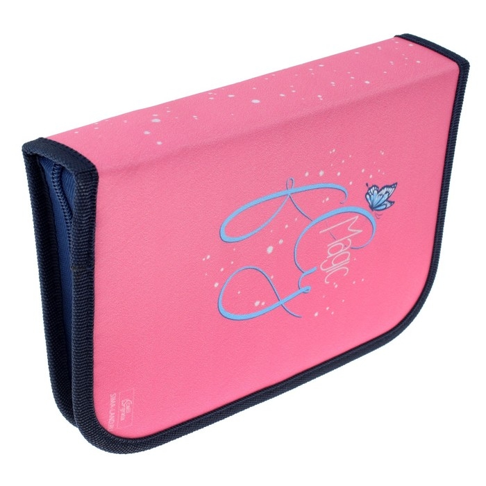 Пенал 3 секции, вкладка внутри, 140 х 210 х 40 мм, тканевый, Calligrata TOP Block "Котик"