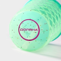 Стакан с трубочкой Доляна &laquo;Бантик&raquo;, 500 мл, 9&times;9&times;17,5 см, цвет бирюзовый